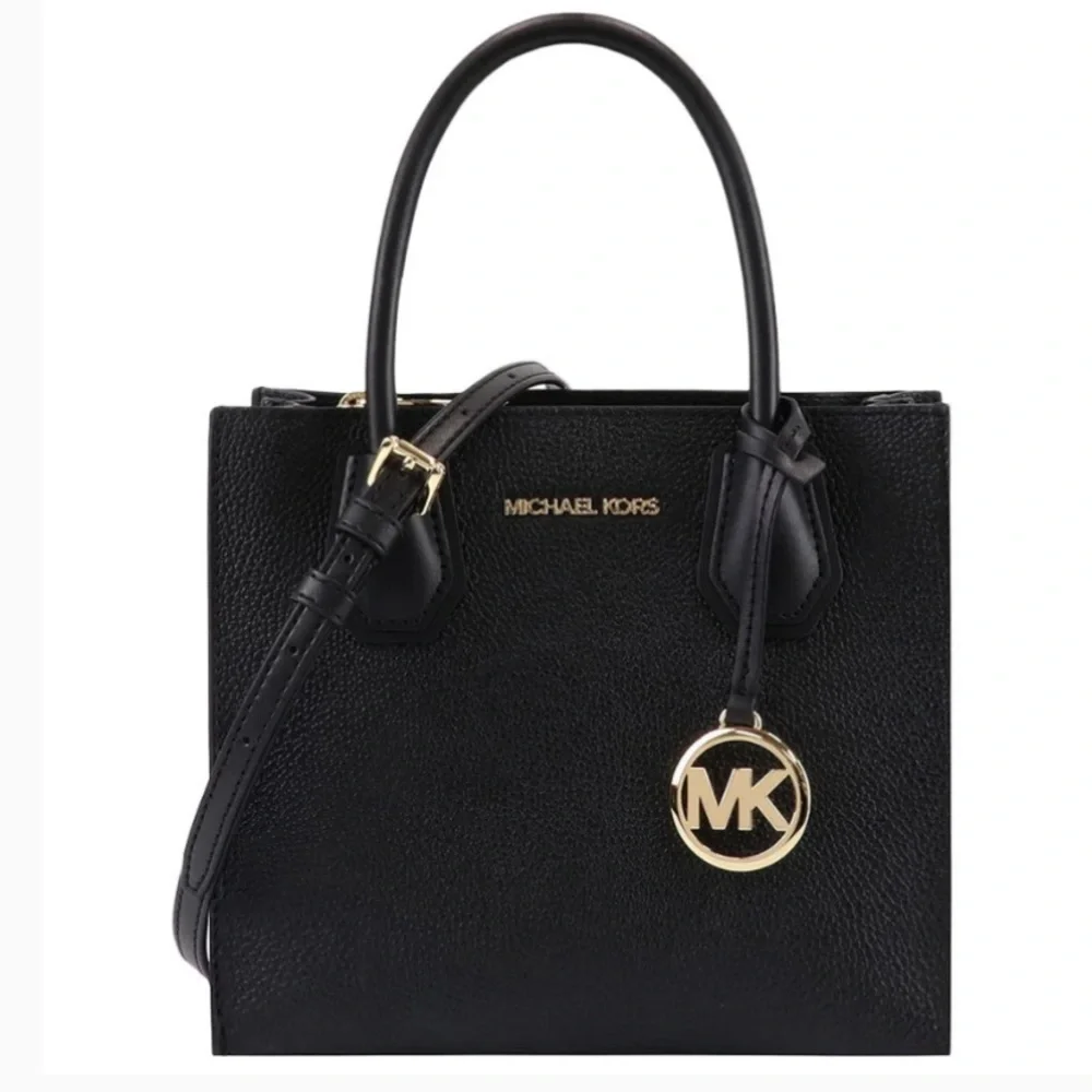 MICHAEL Michael Kors Mercer Messenger Black Leather Bag - Picture 2 of 14